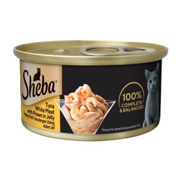 Sheba Canned Food Jelly Tuna White Meat w/Prawn 85g (24 cans)
